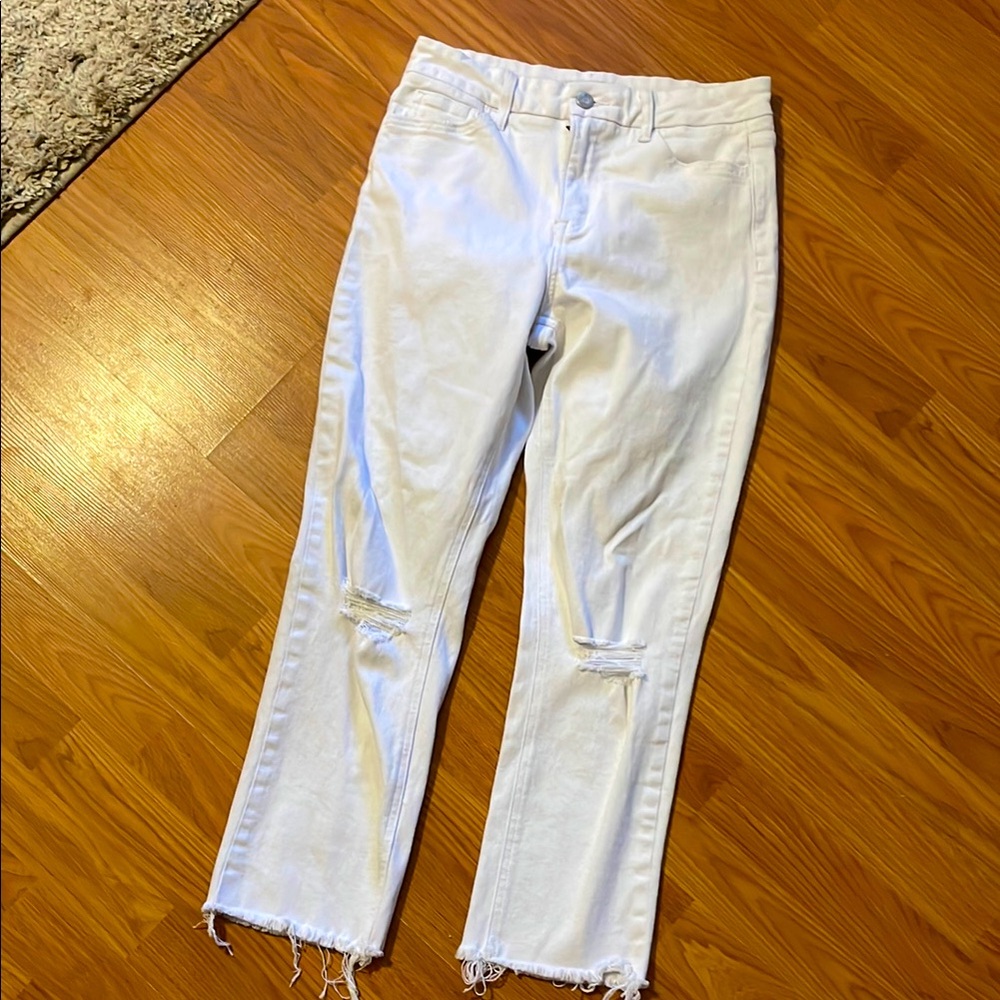 Vervet White Distressed White Jeans 29